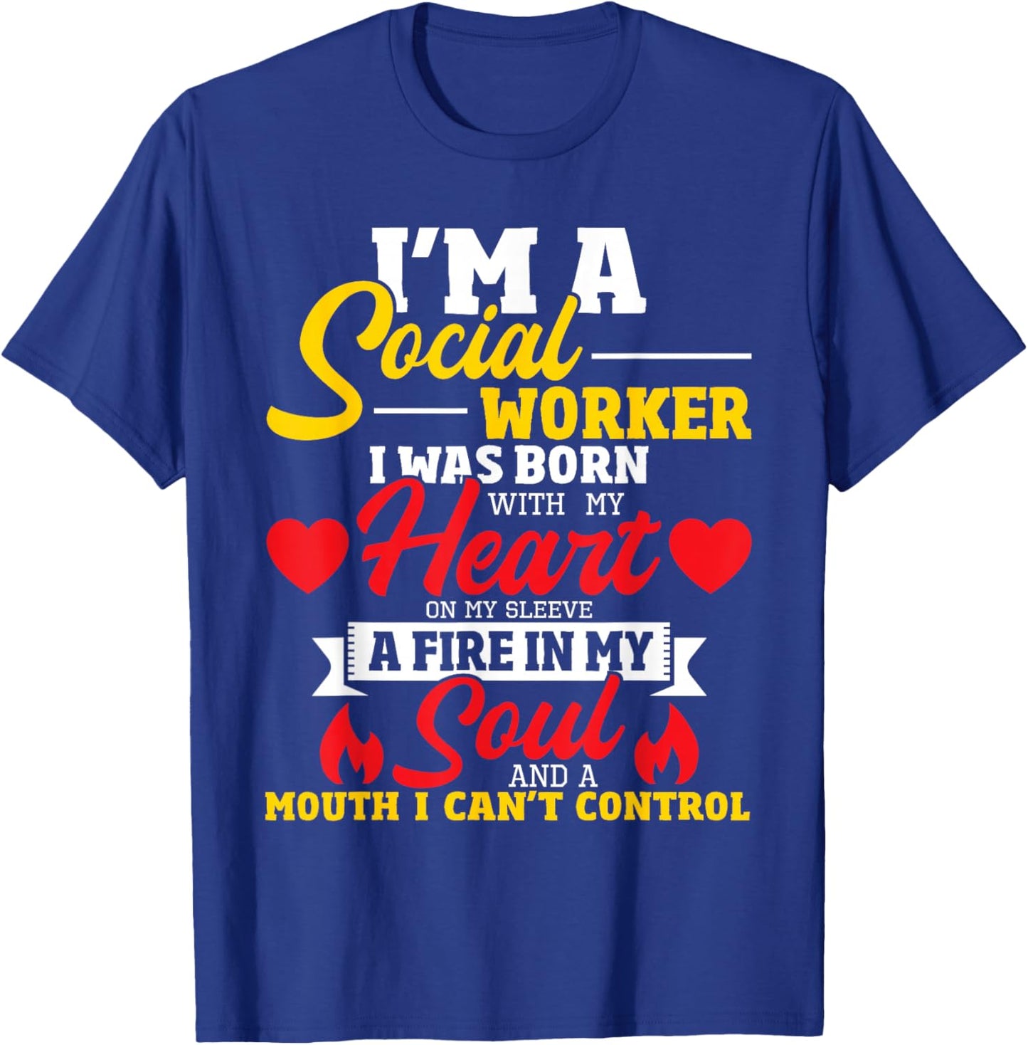 Social Worker Heart On My Sleeve - Caseworker Social Work T-Shirt - T-Shirt | Royal