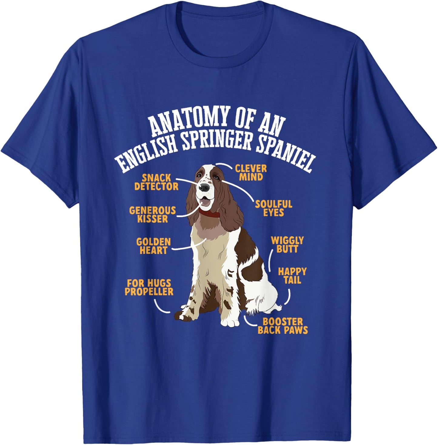 Anatomy Of An English Springer Spaniel T-Shirt - T-Shirt | Royal