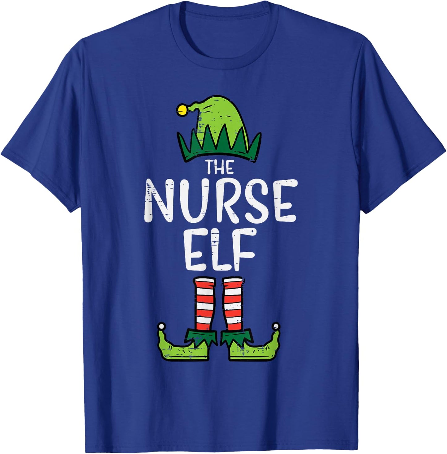 Nurse Elf Xmas Matching Christmas For Family Winter Scrub T-Shirt - T-Shirt | Royal