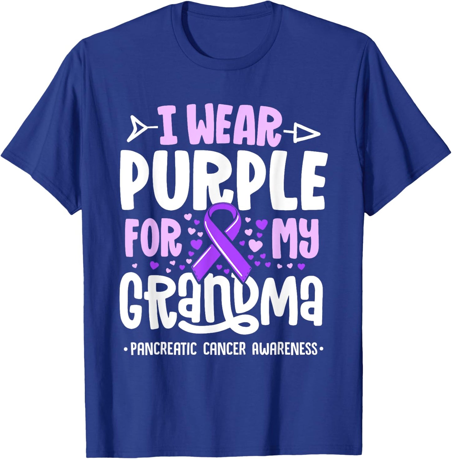 I Wear Purple For My Grandma Pancreatic Cancer Awareness T-Shirt - T-Shirt | Royal