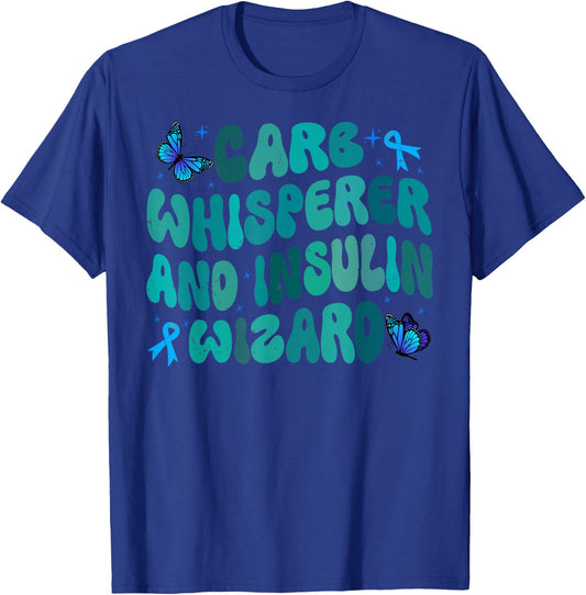 Carb Whisperer And Insulin Wizard T-Shirt - T-Shirt | Royal