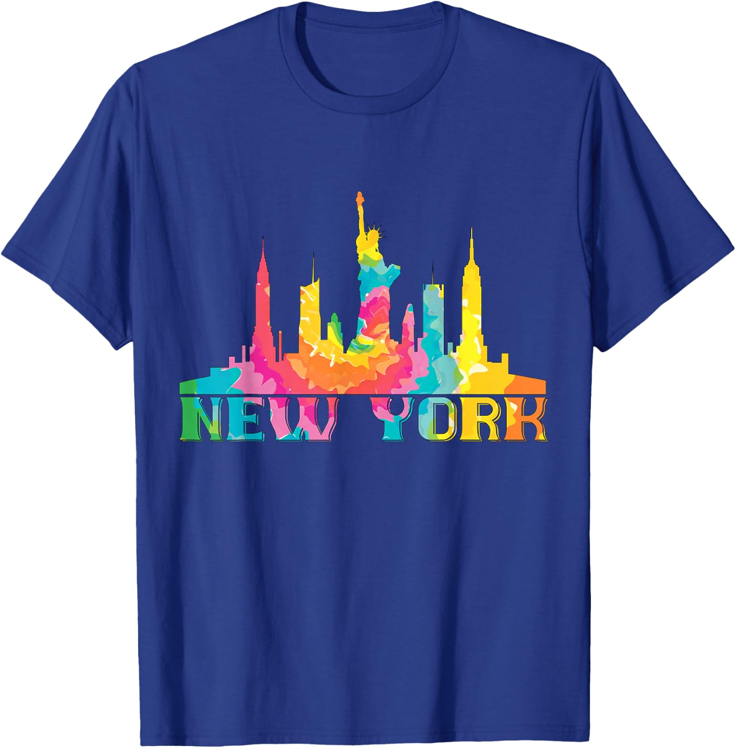 New York City Skyline NYC Tie Dye Liberty I Love New York T-Shirt - T-Shirt | Royal