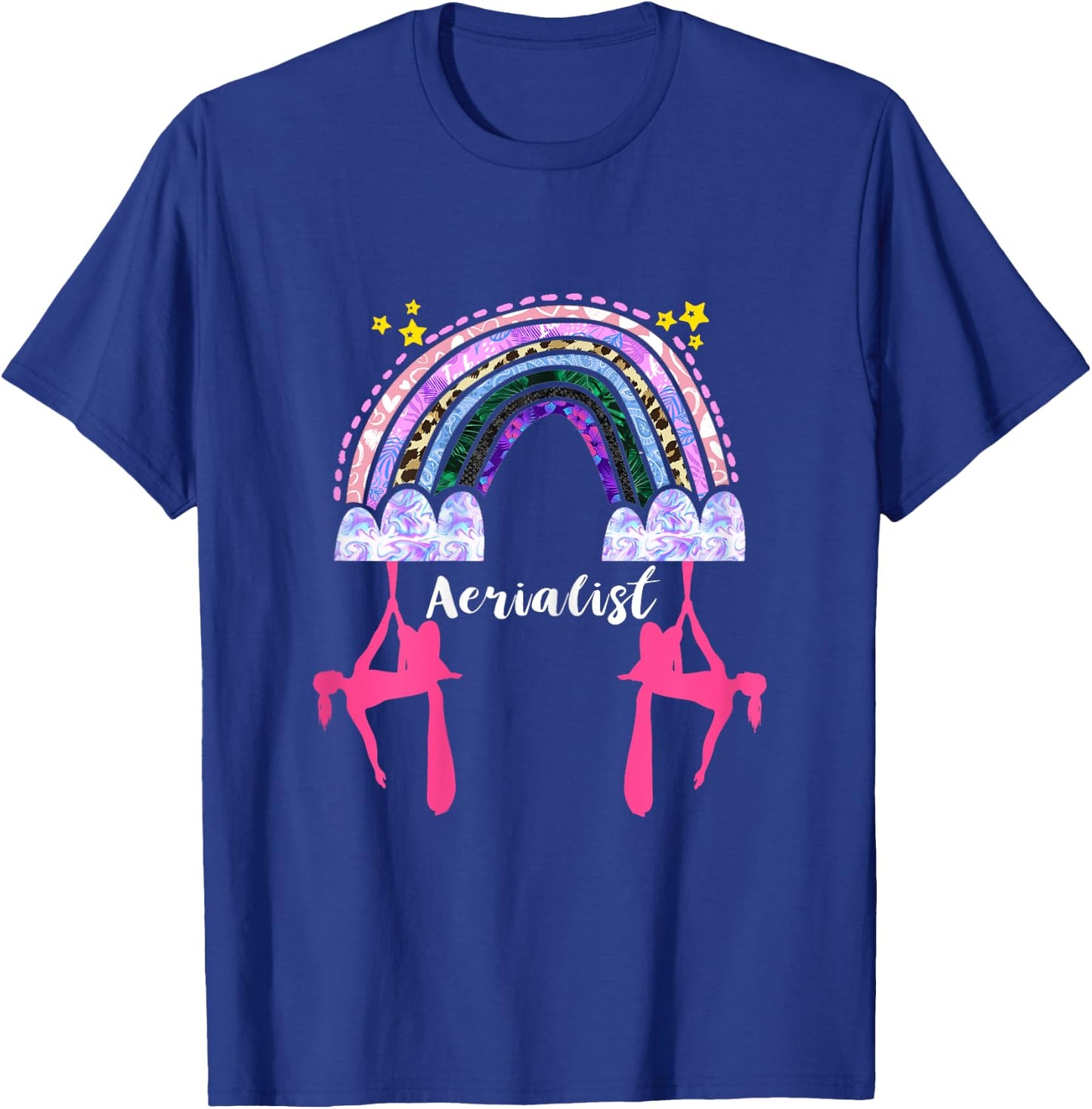 Hanging Aerialist Rainbow Aerial Silk Aerial Hoop Aerial T-Shirt - T-Shirt | Royal