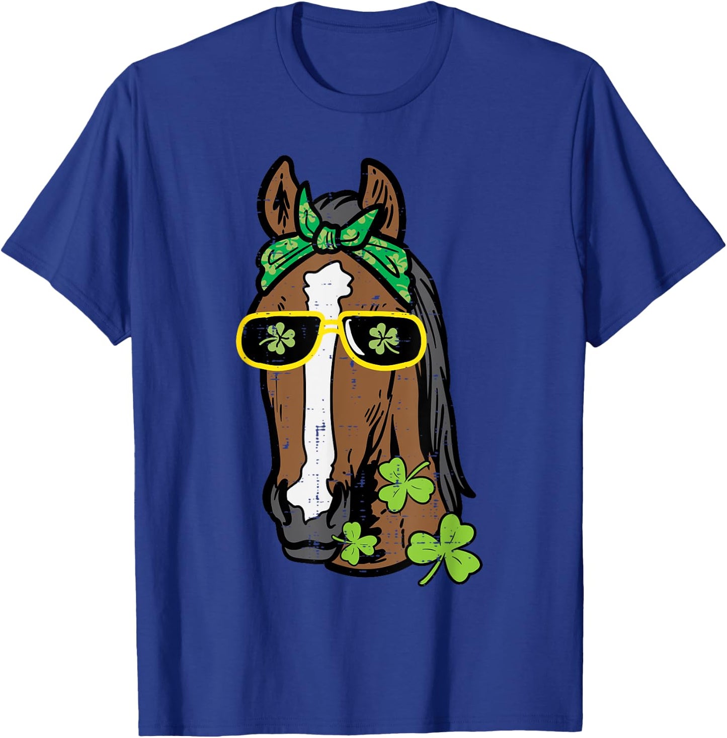 St Patricks Day Horse Saint Pattys Paddys Women Girls Kids T-Shirt - T-Shirt | Royal