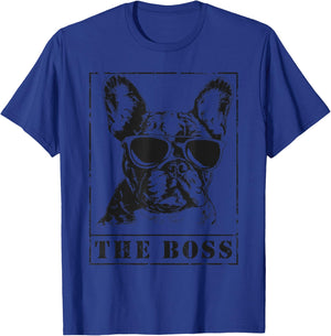 The Funny Frenchton Boss Mom Dad Dog Lover Women Girls Kids T-Shirt - T-Shirt | Royal