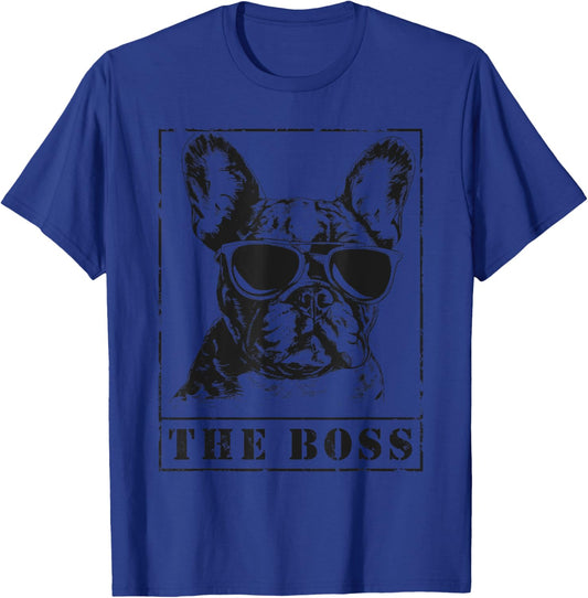 The Funny Frenchton Boss Mom Dad Dog Lover Women Girls Kids T-Shirt - T-Shirt | Royal