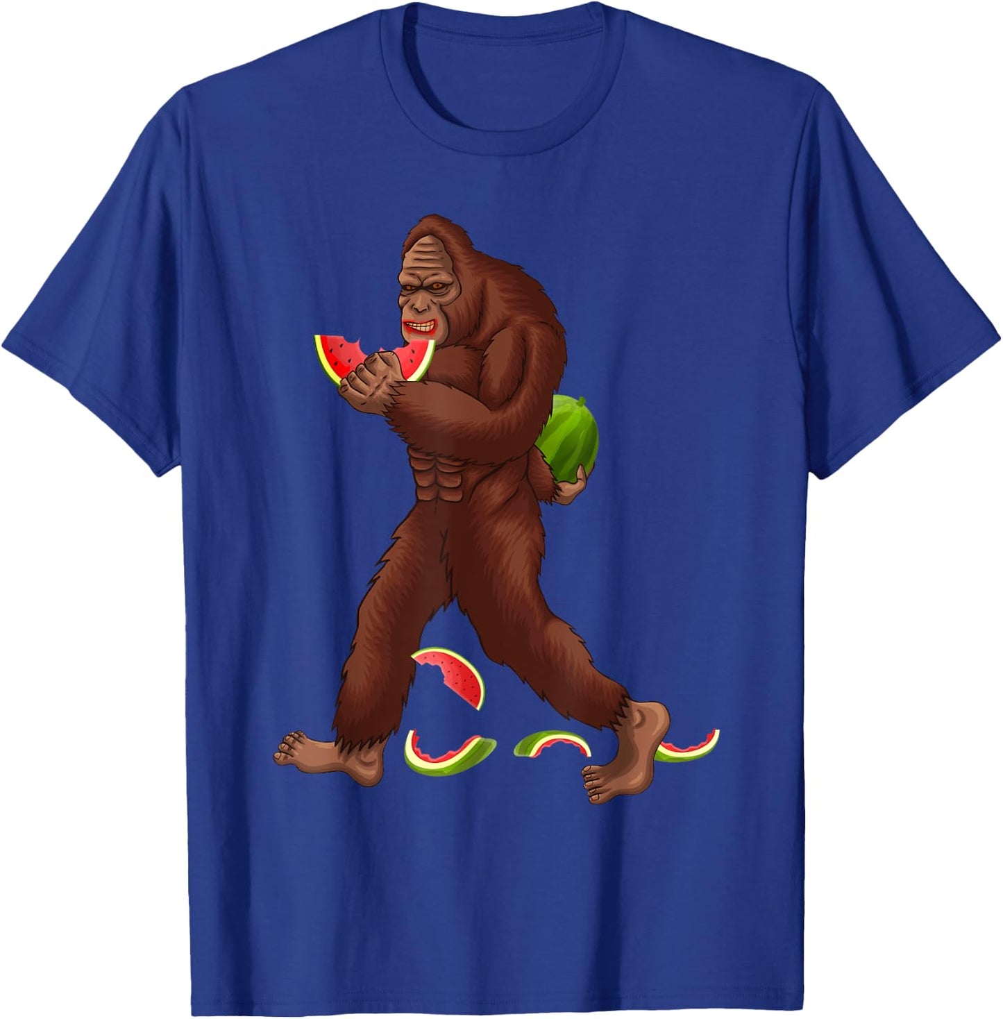 Funny Bigfoot & Watermelon Slice Summer Vacation Kids Boys T-Shirt - T-Shirt | Royal
