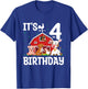 Kids It's My 4th Birthday Farm Animal 4 Years Old Birthday Party T-Shirt - T-Shirt | Royal