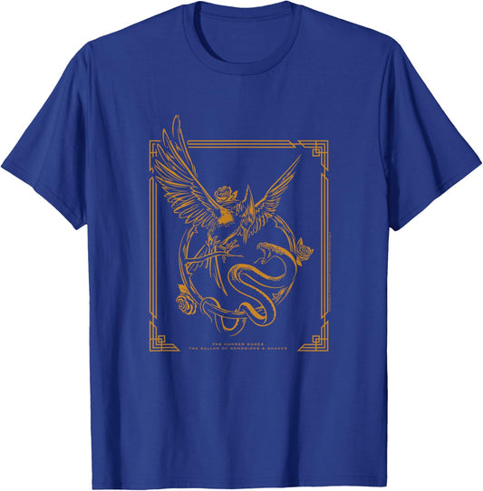 The Ballad of Songbirds and Snakes Framed Gold Keyart T-Shirt - T-Shirt | Royal