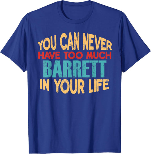Funny Barrett Personalized First Name Joke Item T-Shirt - T-Shirt | Royal