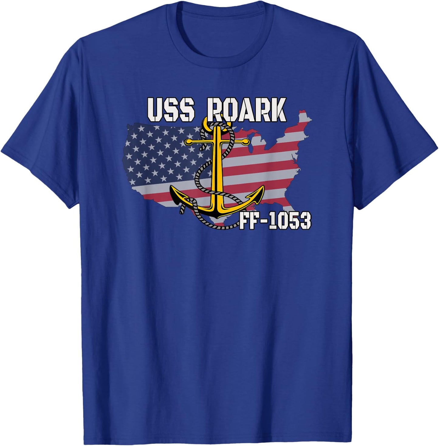USS Roark FF-1053 Frigate Veteran Day Son Father Grandpa Dad T-Shirt - T-Shirt | Royal