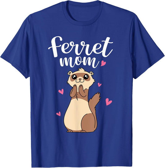 Mother's Day Cute Women Weasel Ferret Mom T-Shirt - T-Shirt | Royal