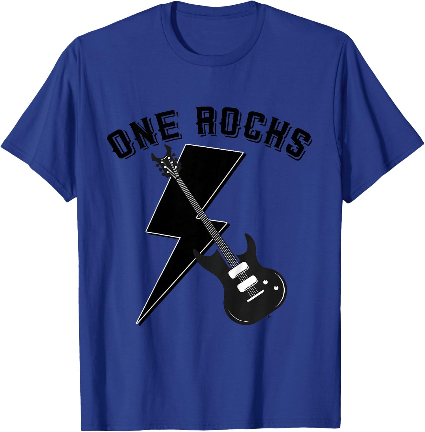 Kids One Rocks 1st Birthday Family Matching Rock Guitar T-Shirt - T-Shirt | Royal