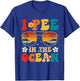 I Pee in the Ocean Summer Vacation Beach Swimming Retro T-Shirt - T-Shirt | Royal