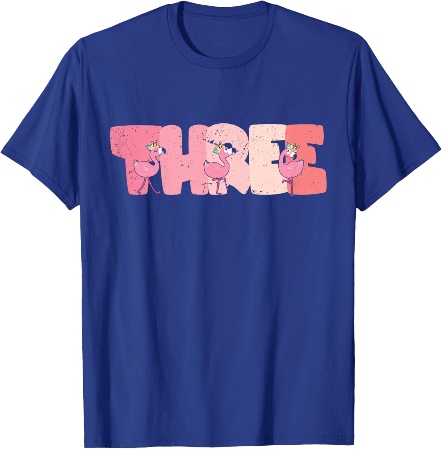 Kids 3 Years Old Cute Flamingo Birthday Girl 3rd B-Day T-Shirt - T-Shirt | Royal