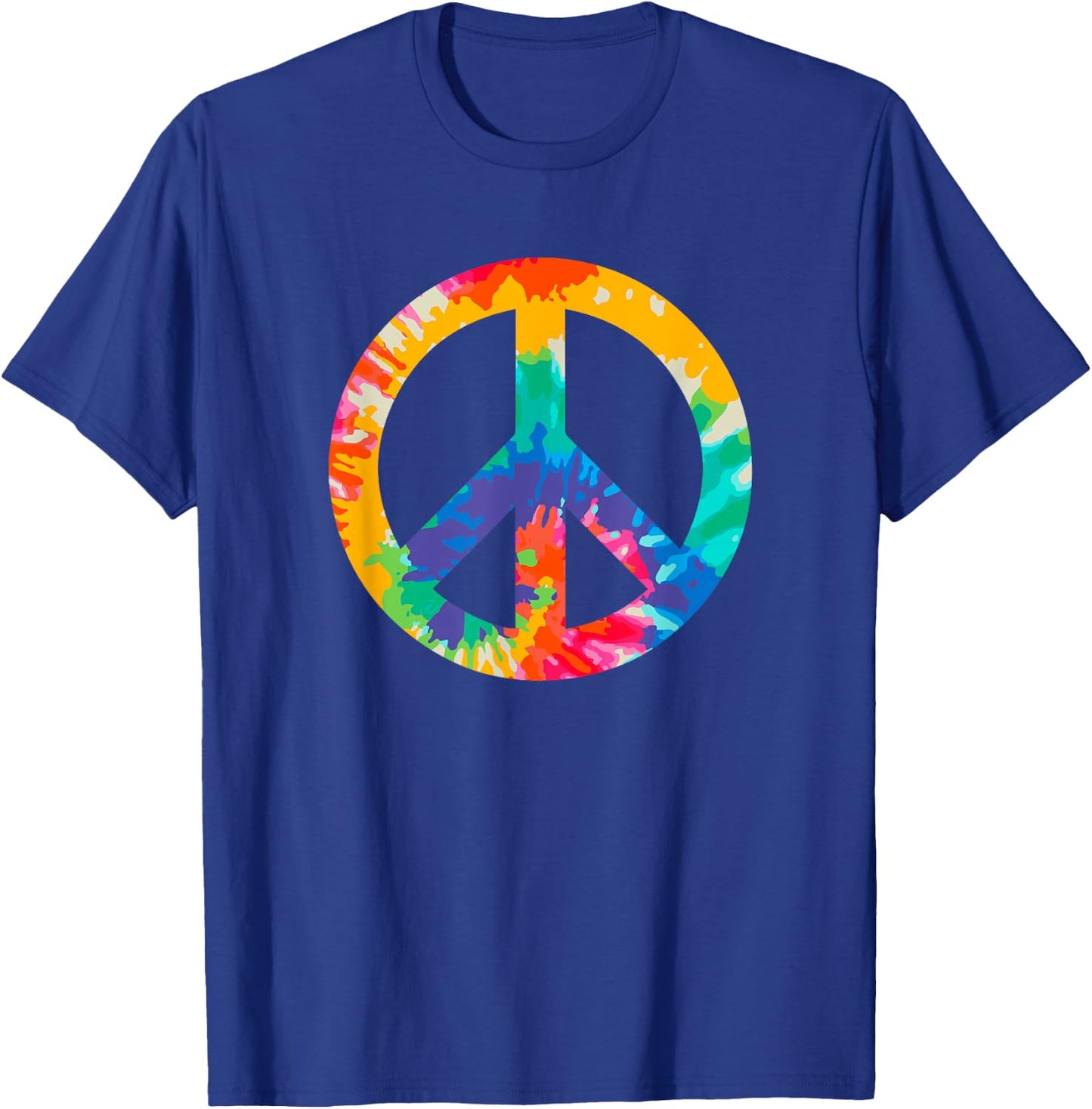Peace Sign Retro 60s 70s Hippie Boho - Peace Symbol Tie Dye T-Shirt - T-Shirt | Royal