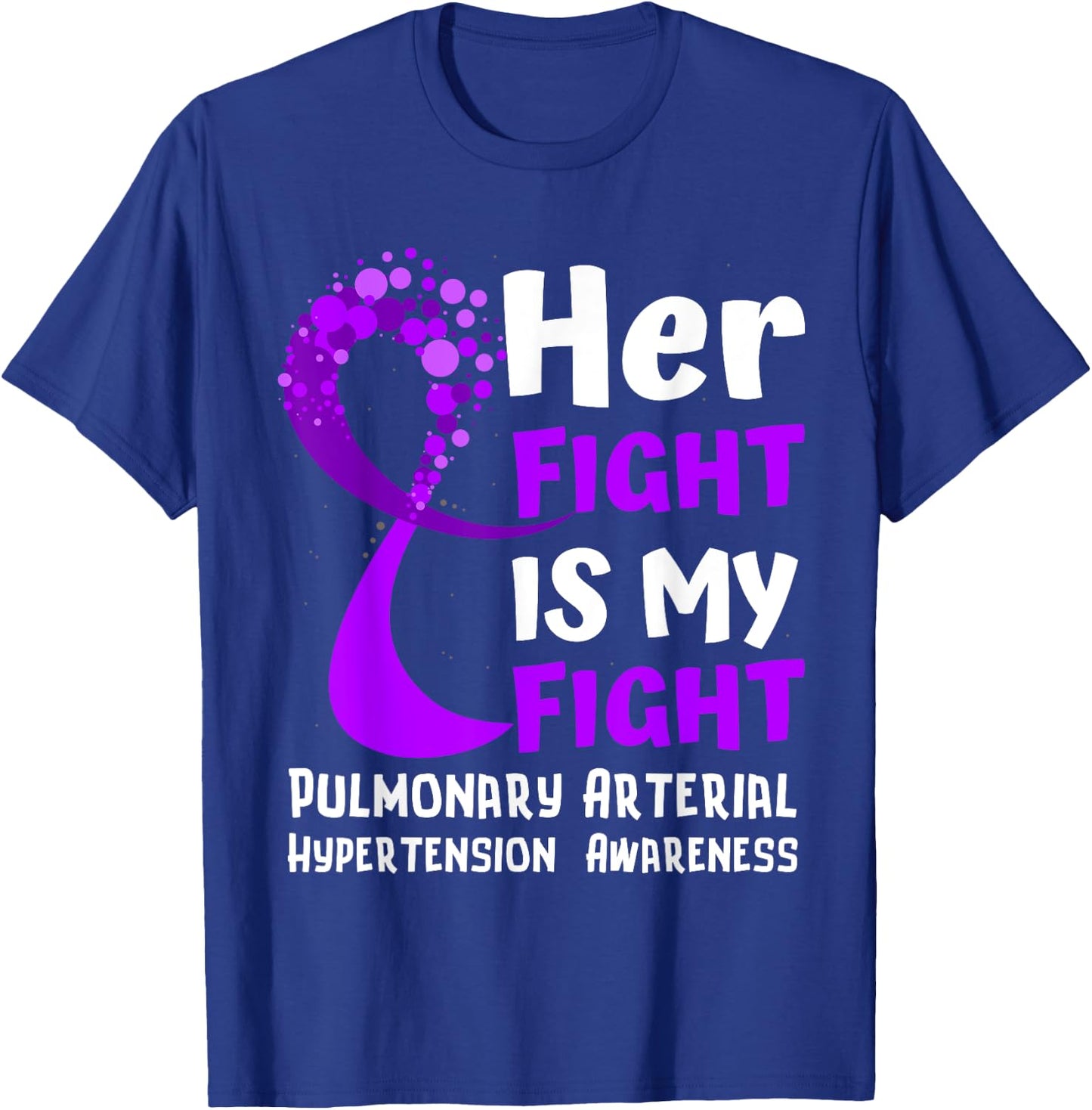 Pulmonary Arterial Hypertension Purple Ribbon Family Fighter T-Shirt - T-Shirt | Royal