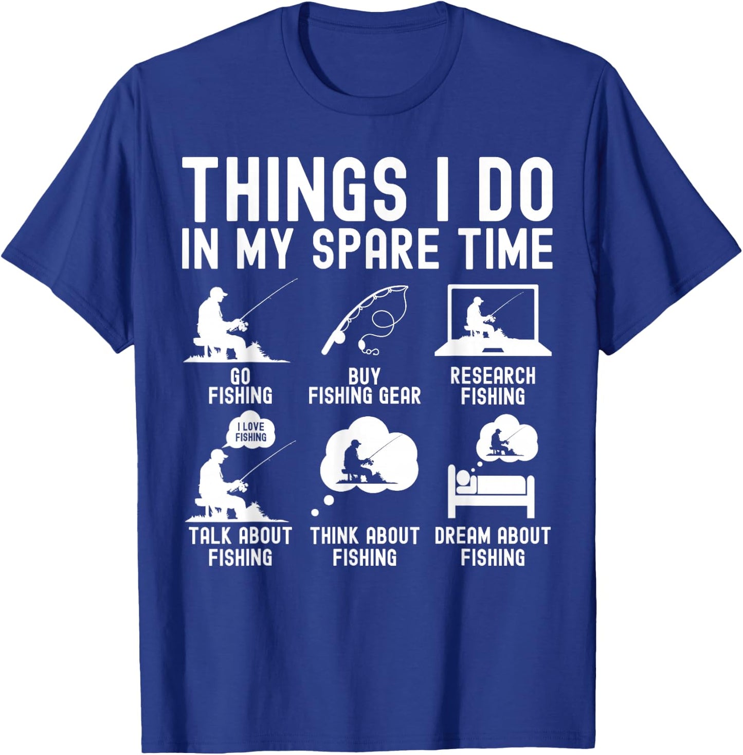Things I Do In My Spare Time Fishing Fisherman Bass Men T-Shirt - T-Shirt | Royal