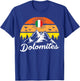 Dolomites Motif Mountains Retro Sun T-Shirt - T-Shirt | Royal