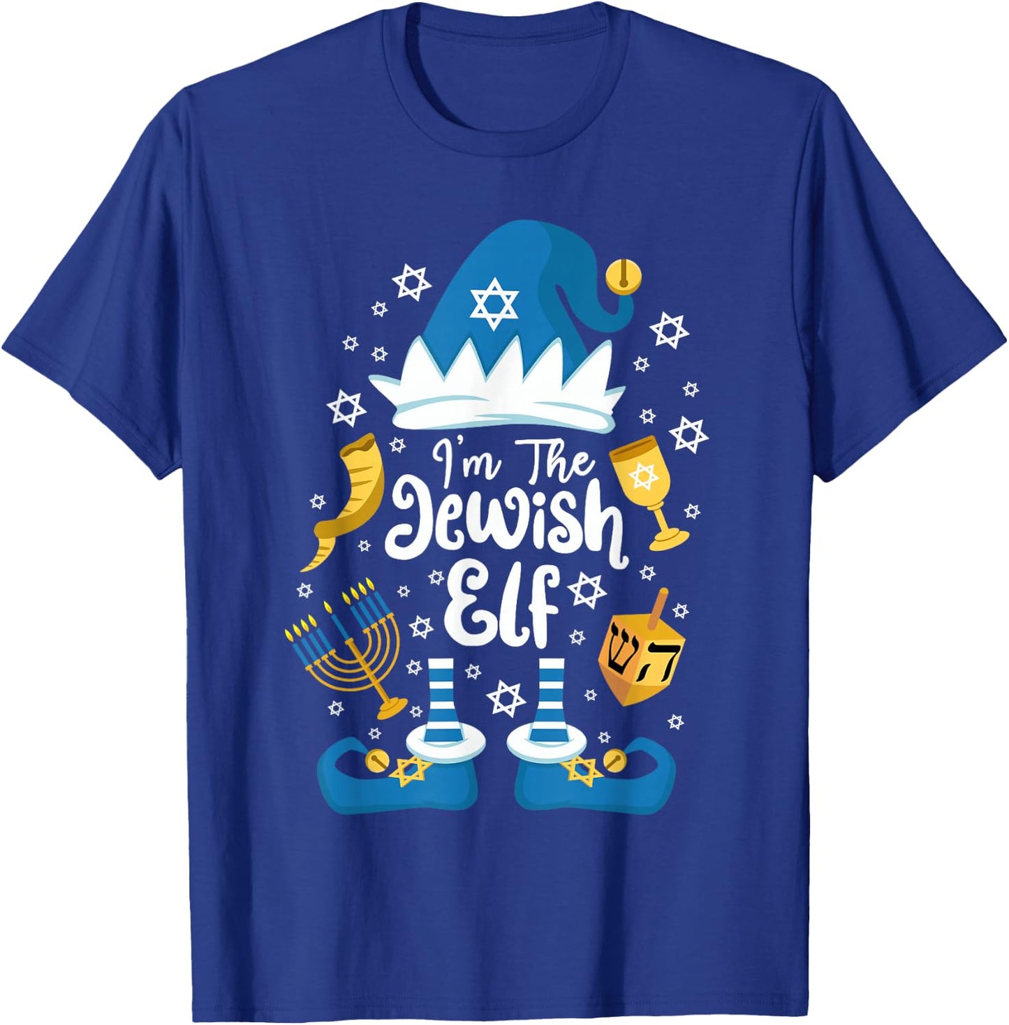 The Jewish Elf Happy Hanukkah Funny Christmas Gnome T-Shirt - T-Shirt | Royal