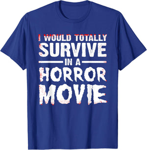 Funny Horror Movie Art Women Halloween Scary Movies T-Shirt - T-Shirt | Royal