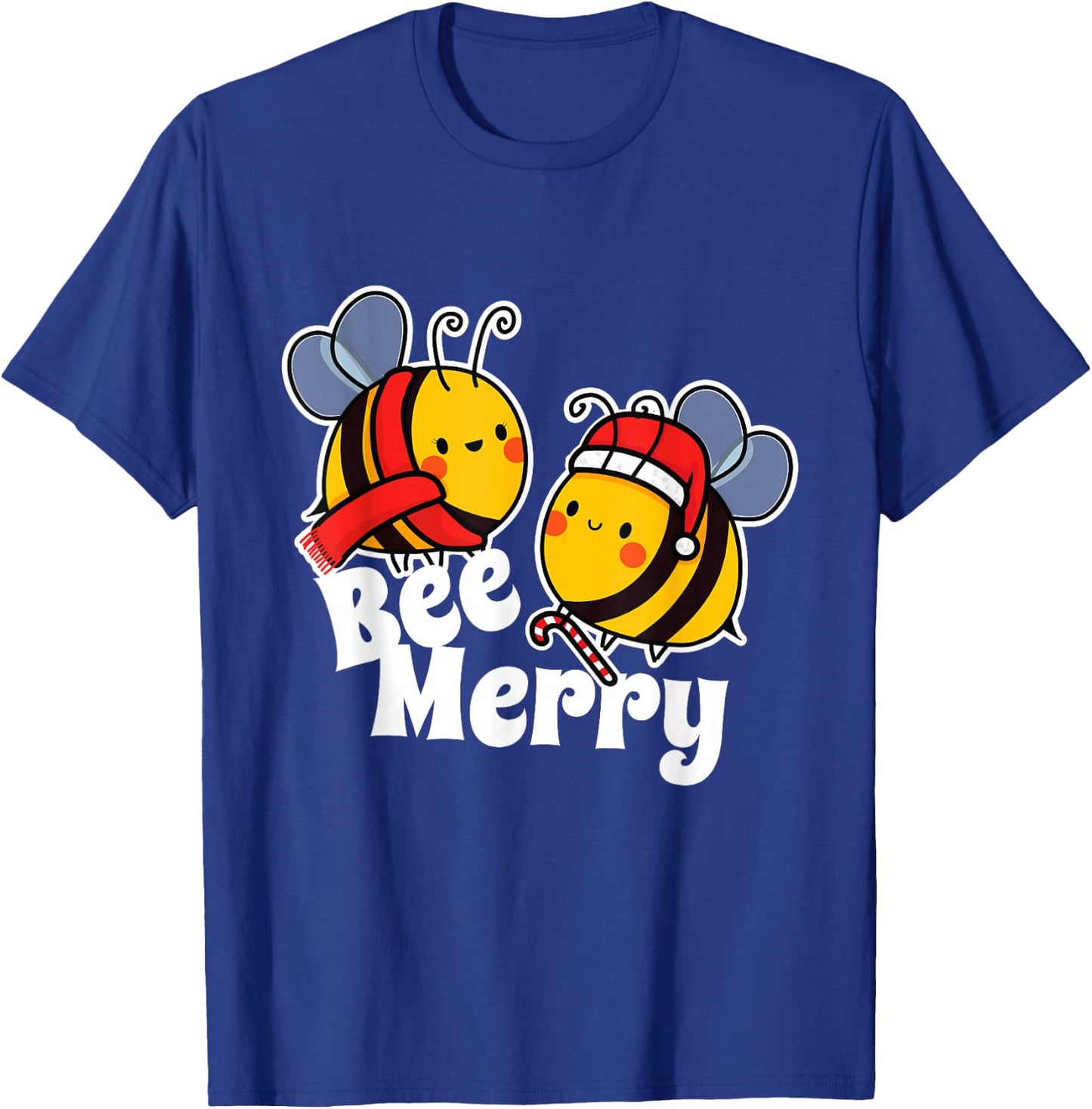 Bee Merry | Cute Honey Bees Santa Claus | Christmas T-Shirt - T-Shirt | Royal