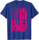 Dig For A Cure Breast Cancer Volleyball Pink American Flag T-Shirt - T-Shirt | Royal