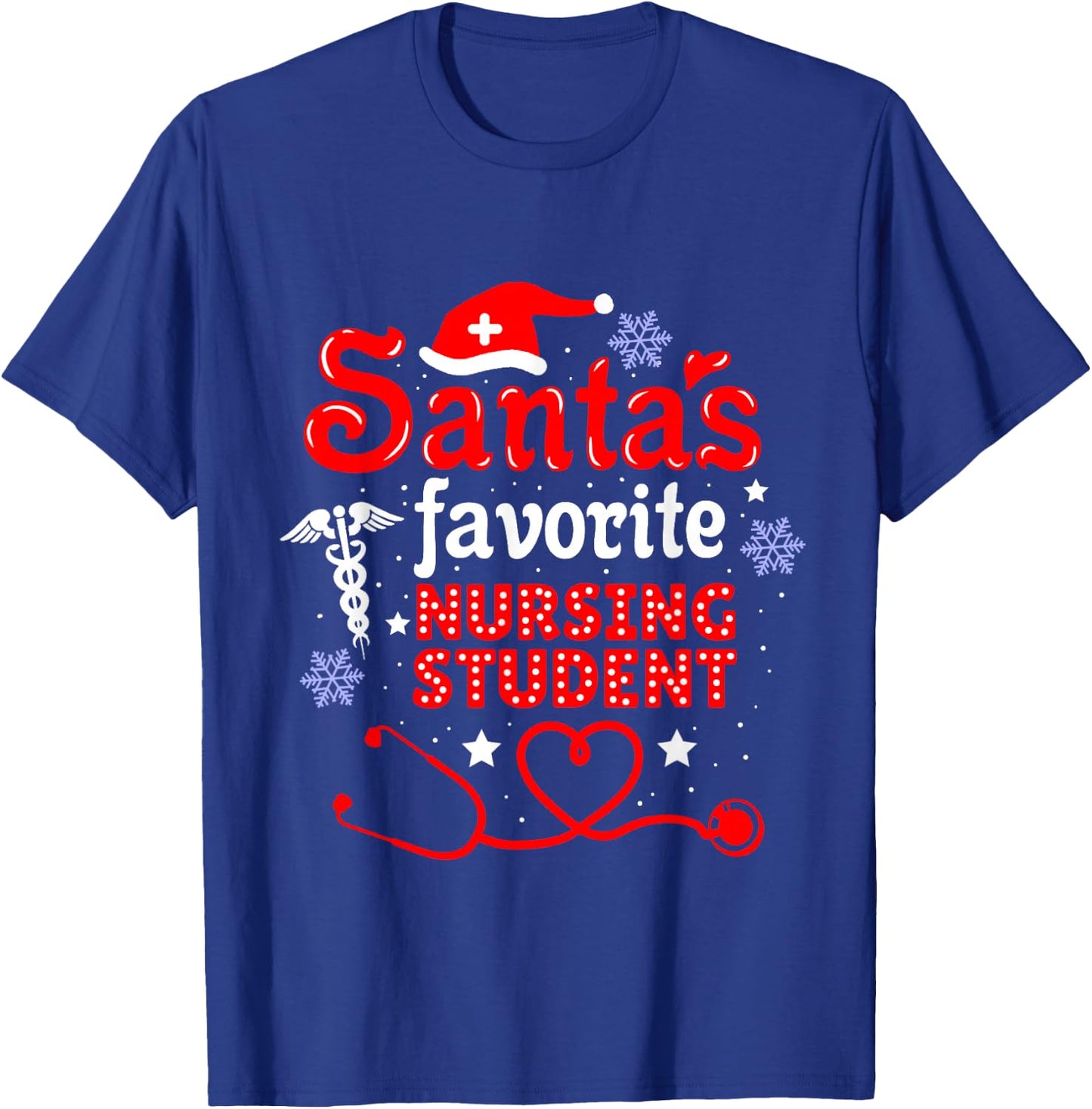 Santas Favorite Nursing Student Christmas T-Shirt - T-Shirt | Royal