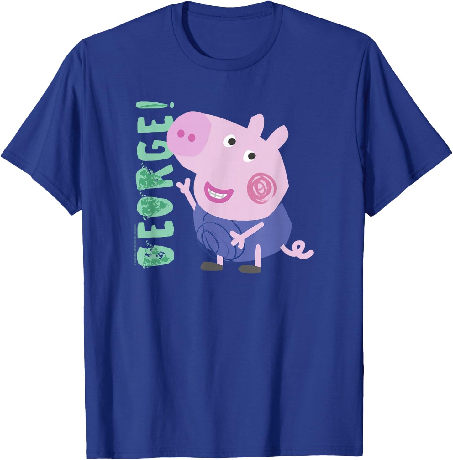 Peppa Pig George! Text Full Body Smiling Portrait T-Shirt - T-Shirt | Royal