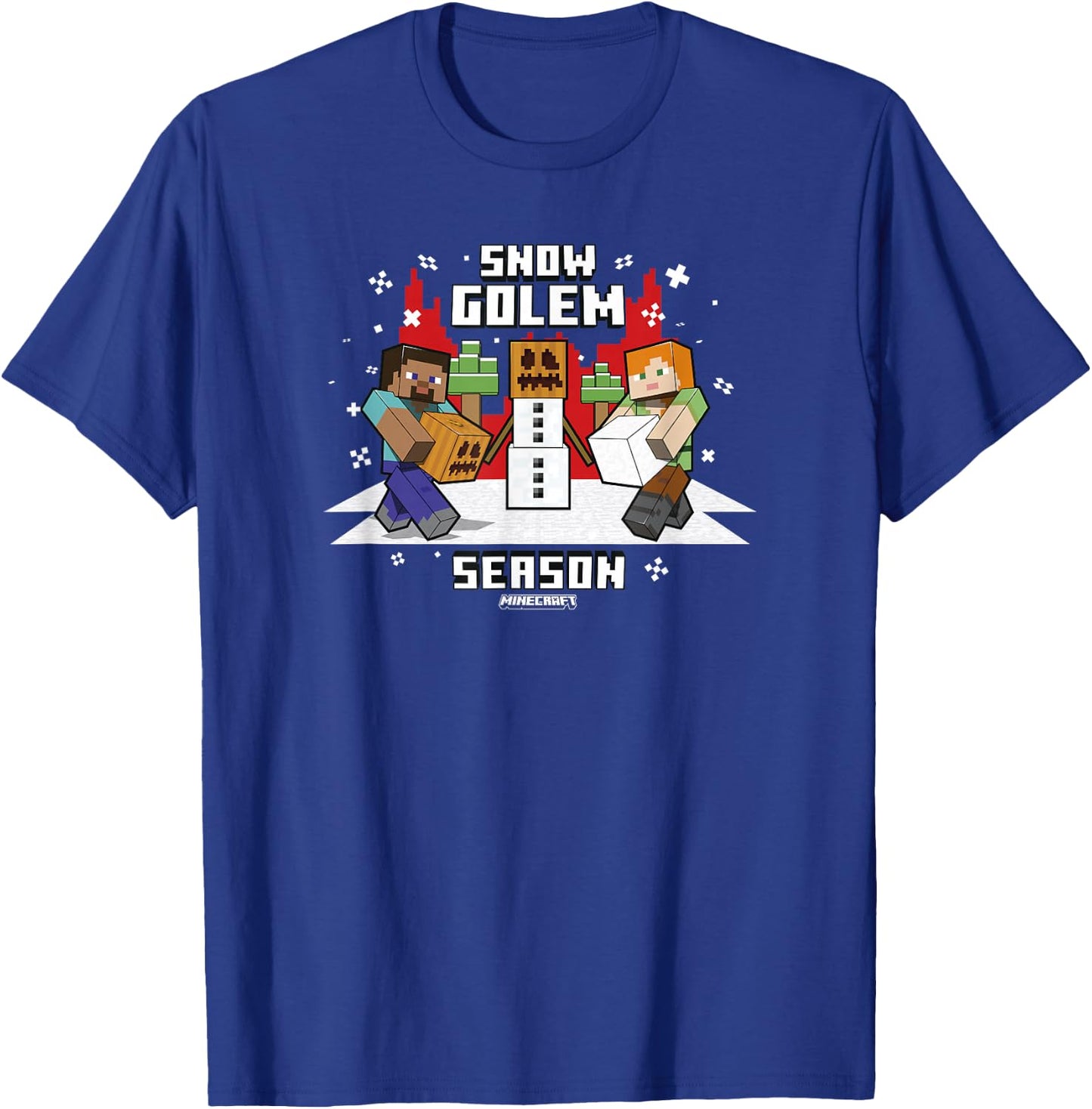 Minecraft Christmas Snow Golem Season T-Shirt - T-Shirt | Royal
