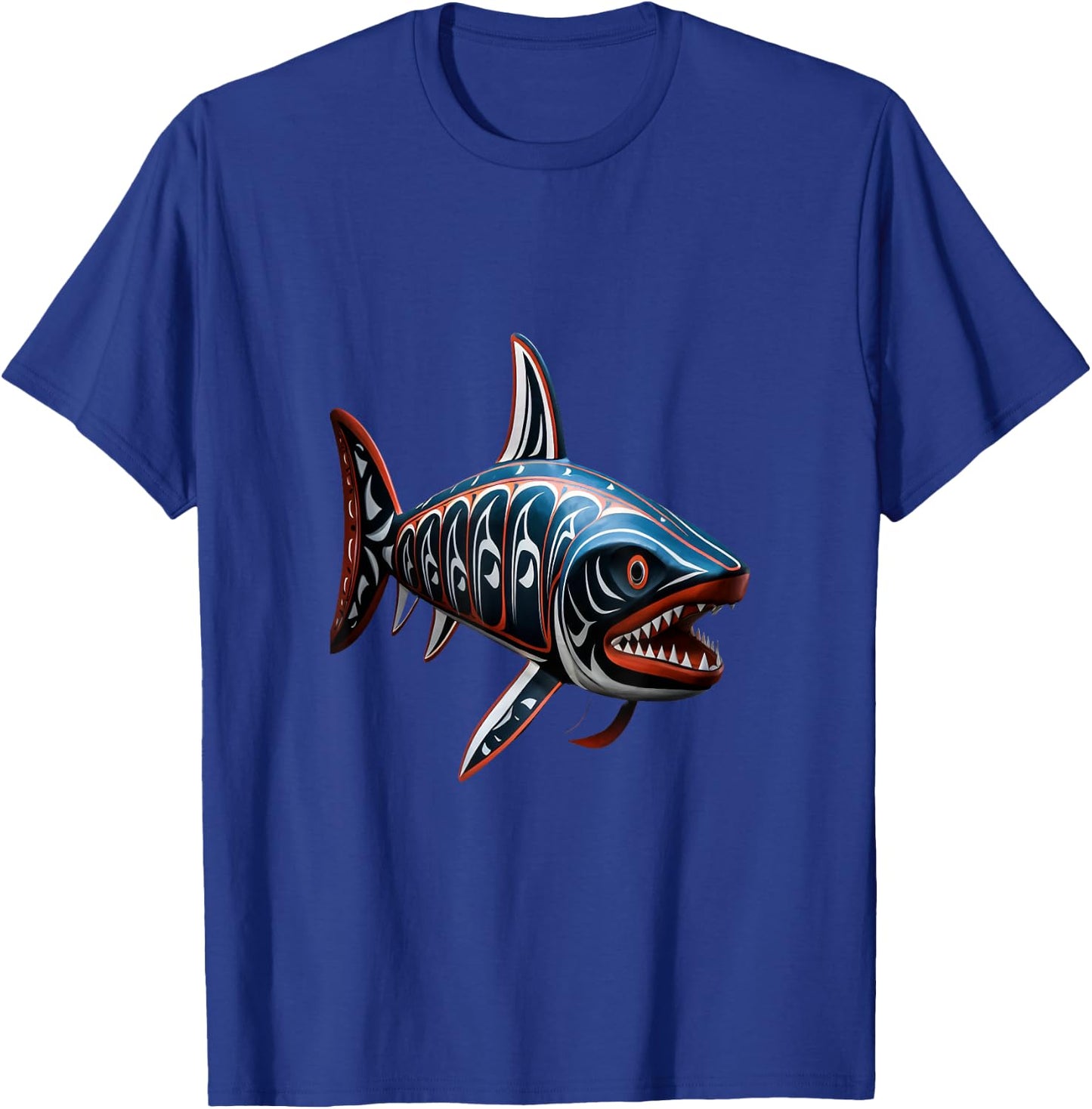 Shark Haida Totem Art Indian Indigenous Tribal T-Shirt - T-Shirt | Royal
