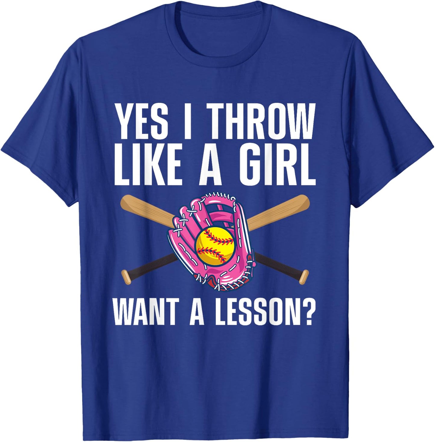 Cool Softball Girls Youth Catcher Pitcher Baseball T-Shirt - T-Shirt | Royal