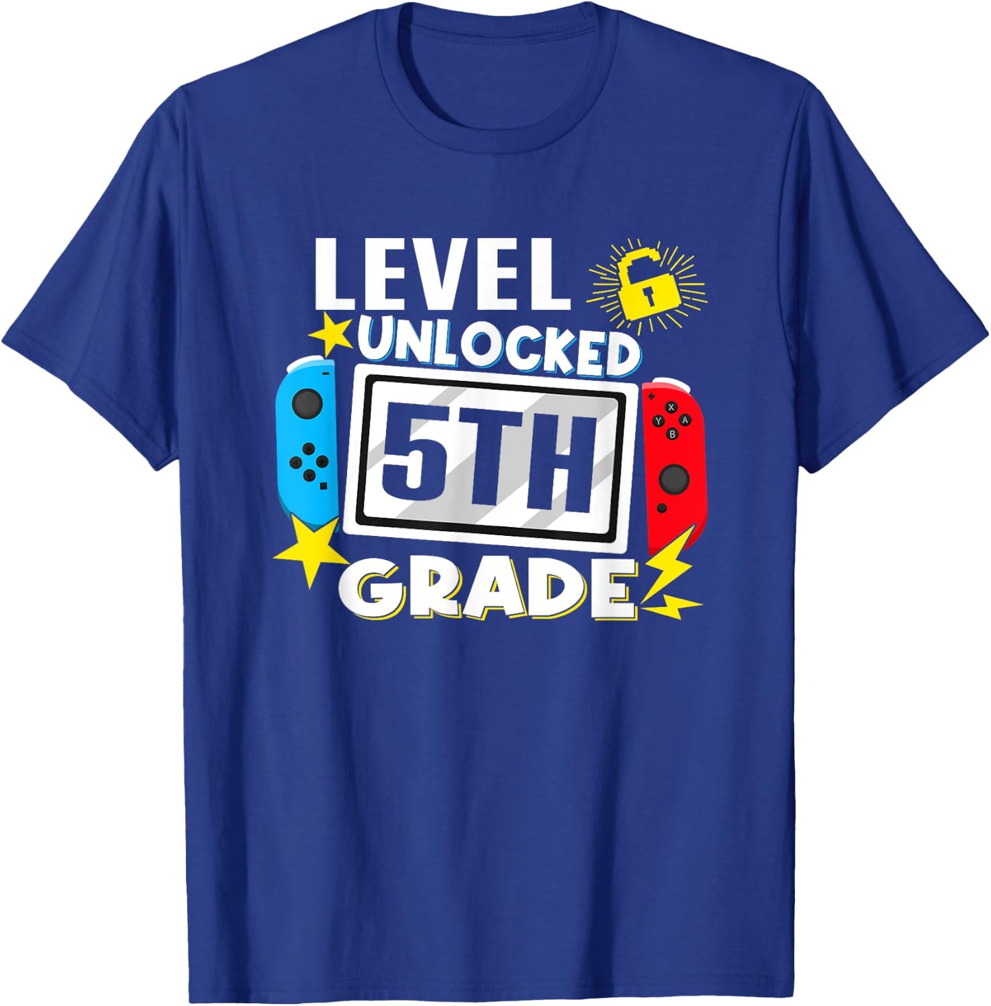 First Day Of 5th Grade Level Unlocked Game Back To School T-Shirt - T-Shirt | Royal