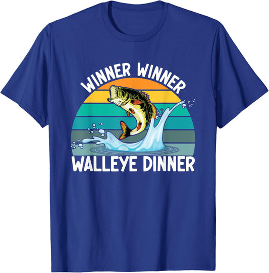 Winner Winner Walleye Dinner Fishing Lover Walley Fisherman T-Shirt - T-Shirt | Royal