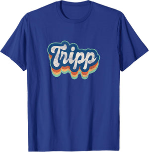 Tripp First Name Boy Vintage Style 70s 80s Personalized T-Shirt - T-Shirt | Royal
