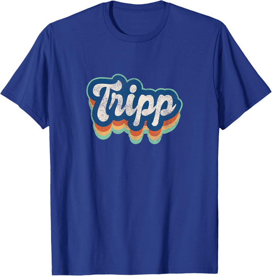 Tripp First Name Boy Vintage Style 70s 80s Personalized T-Shirt - T-Shirt | Royal
