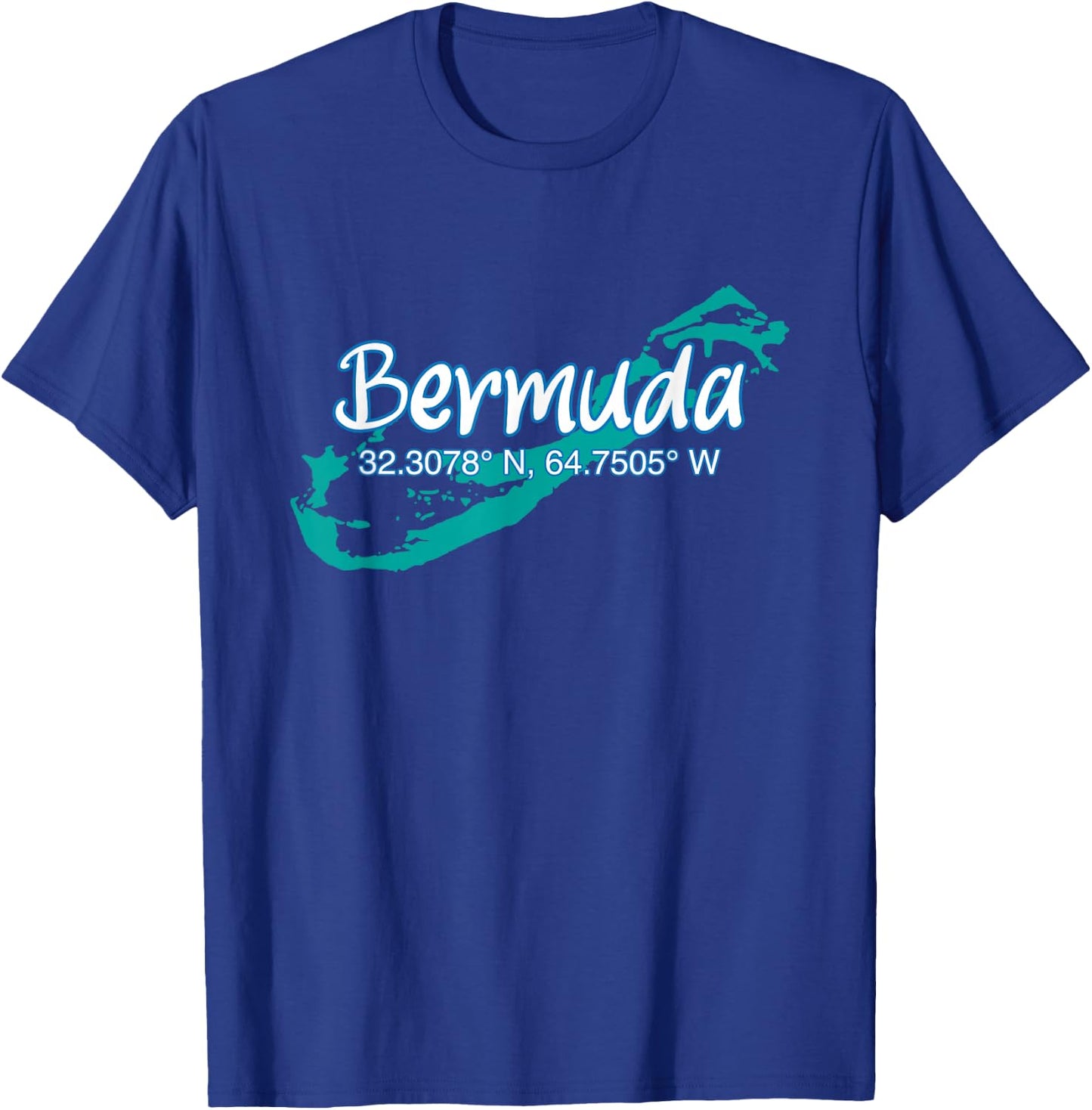 Bermuda Island Coordinates, Tourist Vacation T-Shirt - T-Shirt | Royal