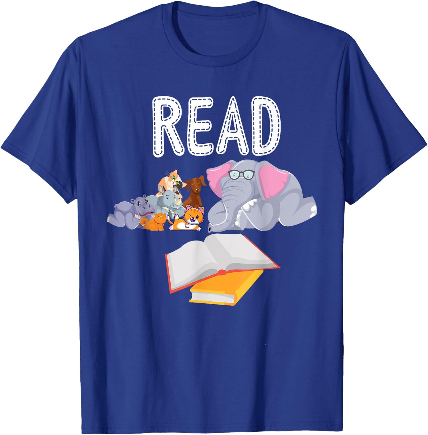 Funny Teacher Library Read Book Club Piggie Elephant Pigeons Men Women Kids T-Shirt - T-Shirt | Royal