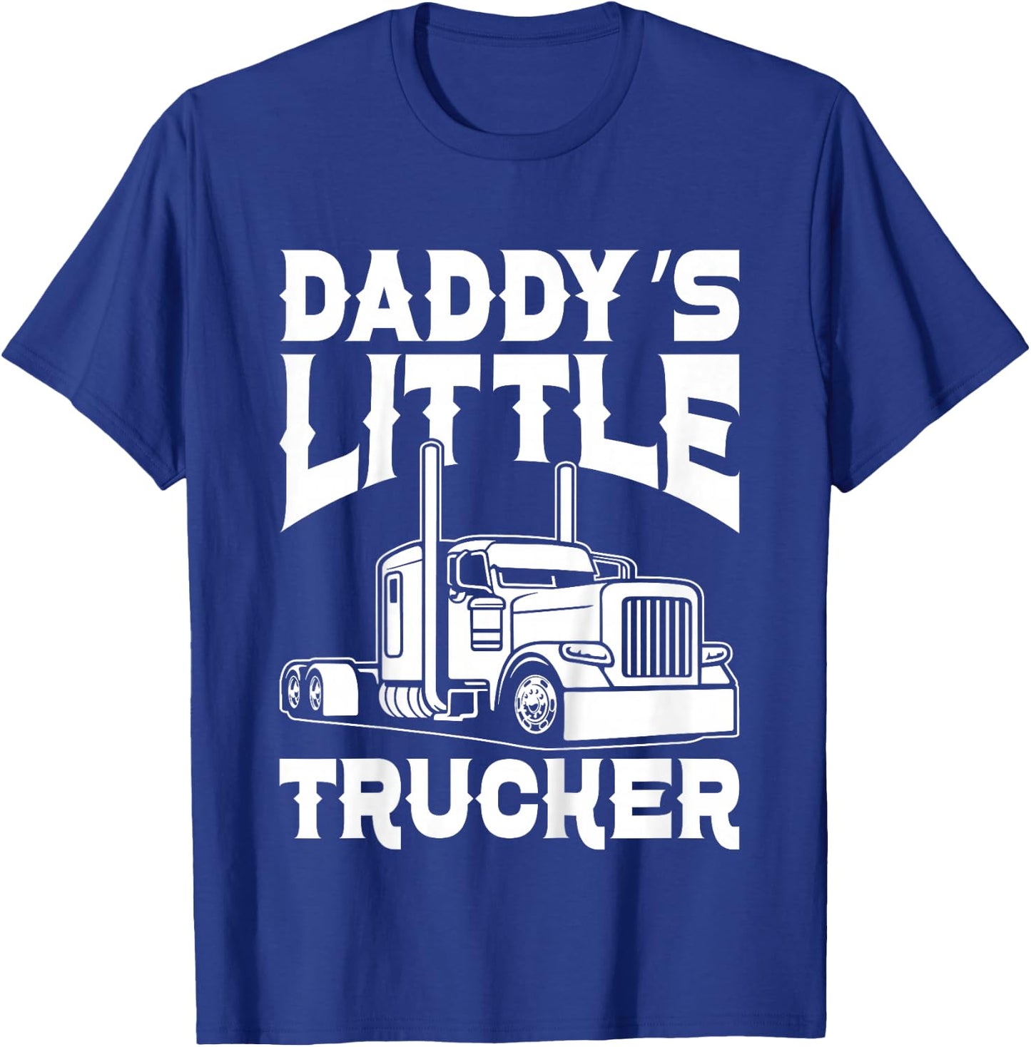 Kids Toddler Boys Semi truck Daddy's little trucker T-Shirt - T-Shirt | Royal