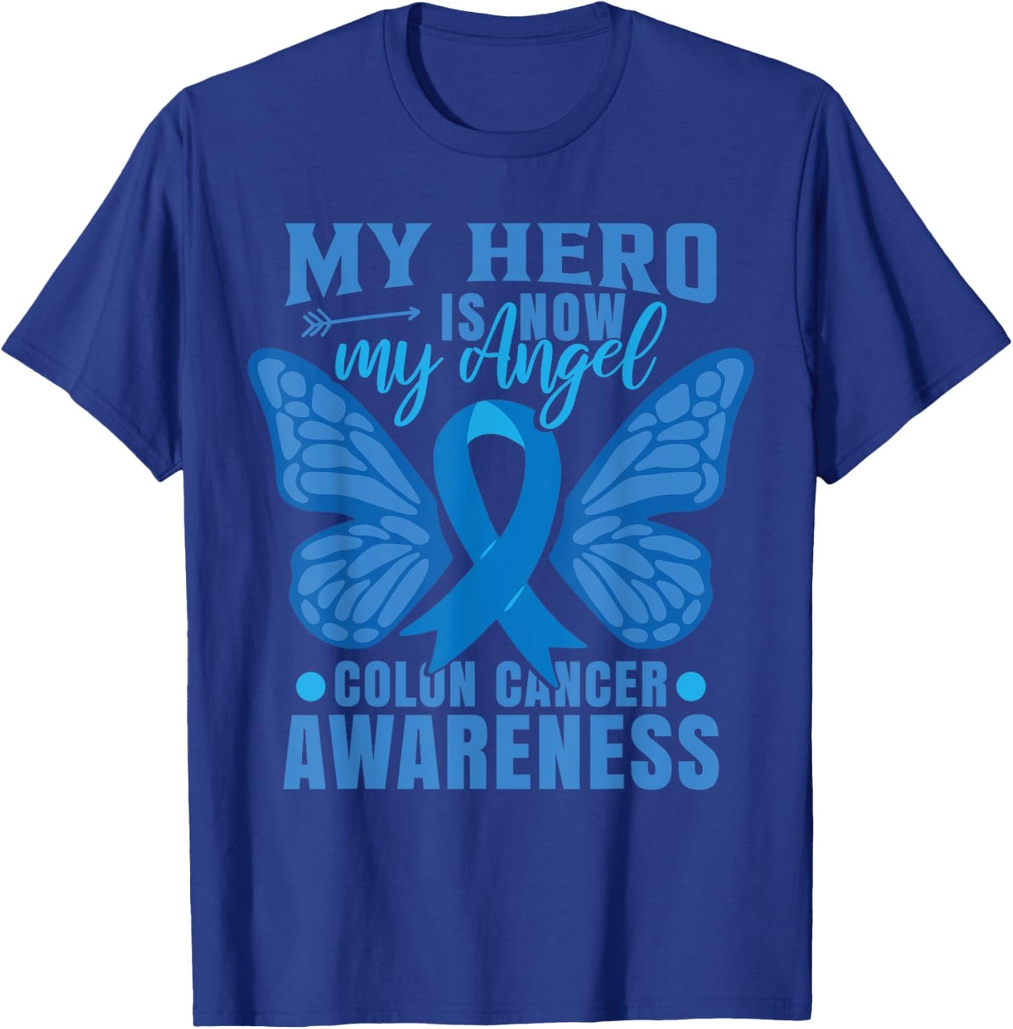 Colon Cancer Butterfly T-Shirt - T-Shirt | Royal