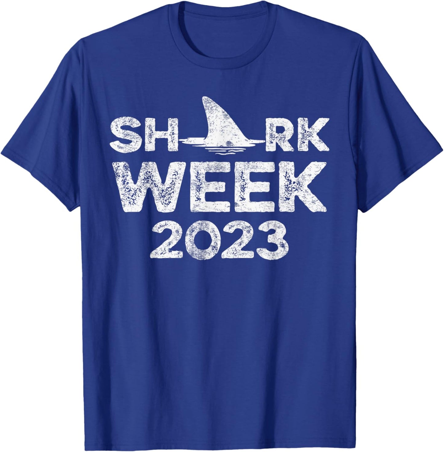 Retro Shark Fin Week 2023 Lovers Animal Ocean Trip Biologist T-Shirt - T-Shirt | Royal