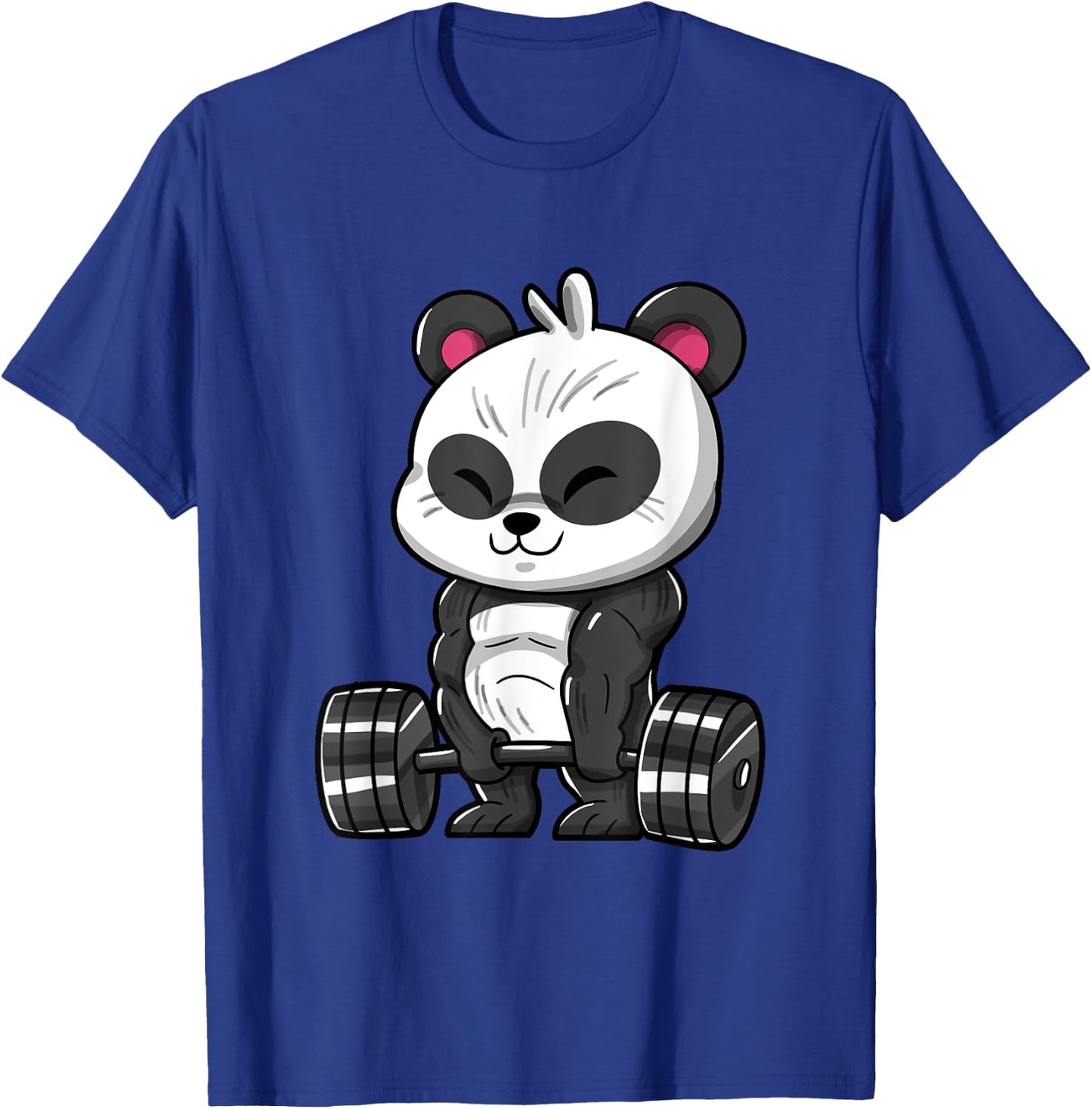 Weightlifting Panda Workout Bodybuilder Fitness Gym Panda T-Shirt - T-Shirt | Royal
