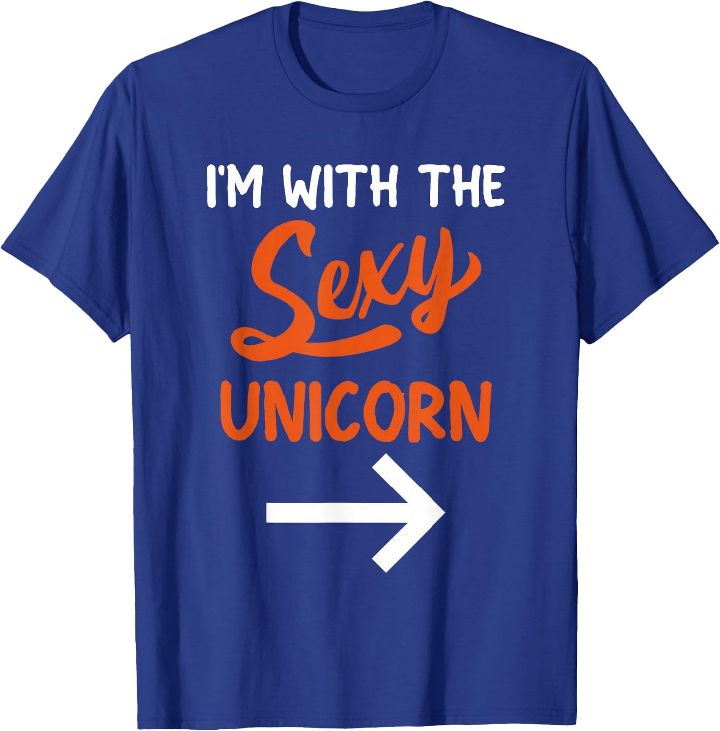Lazy Halloween Costume For Couple I'm With The Sexy Unicorn T-Shirt - T-Shirt | Royal