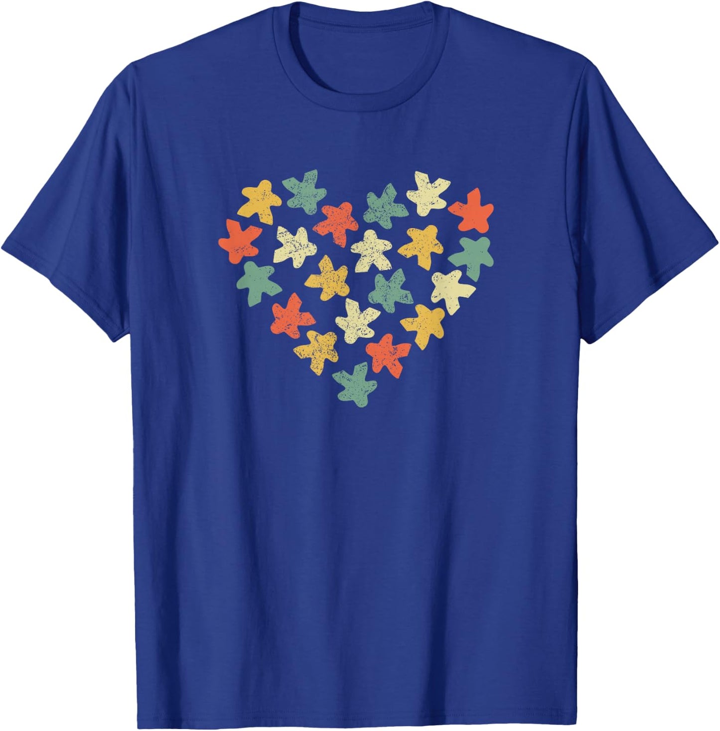 Board Game Player Meeples Heart Love Vintage Gamer T-Shirt - T-Shirt | Royal
