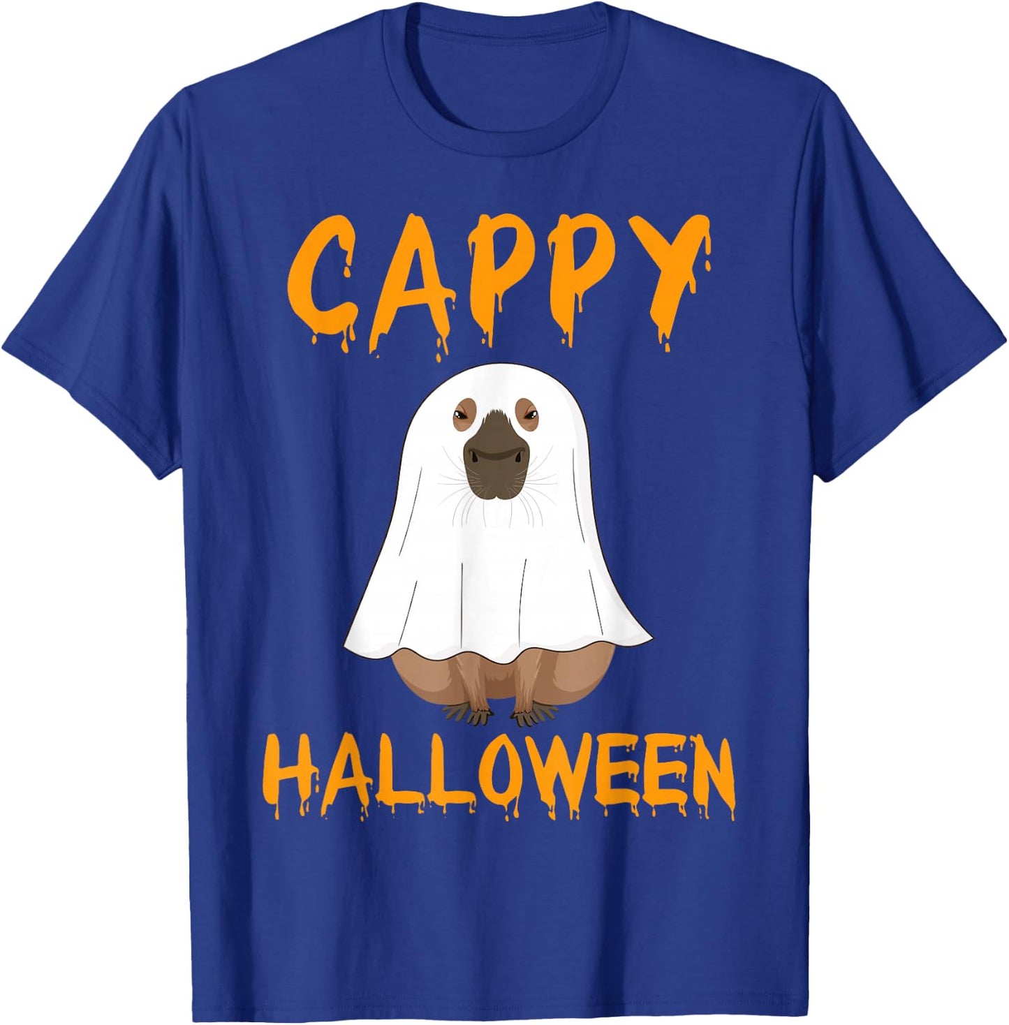 Cappy Halloween Funny Capybara Ghost T-Shirt - T-Shirt | Royal