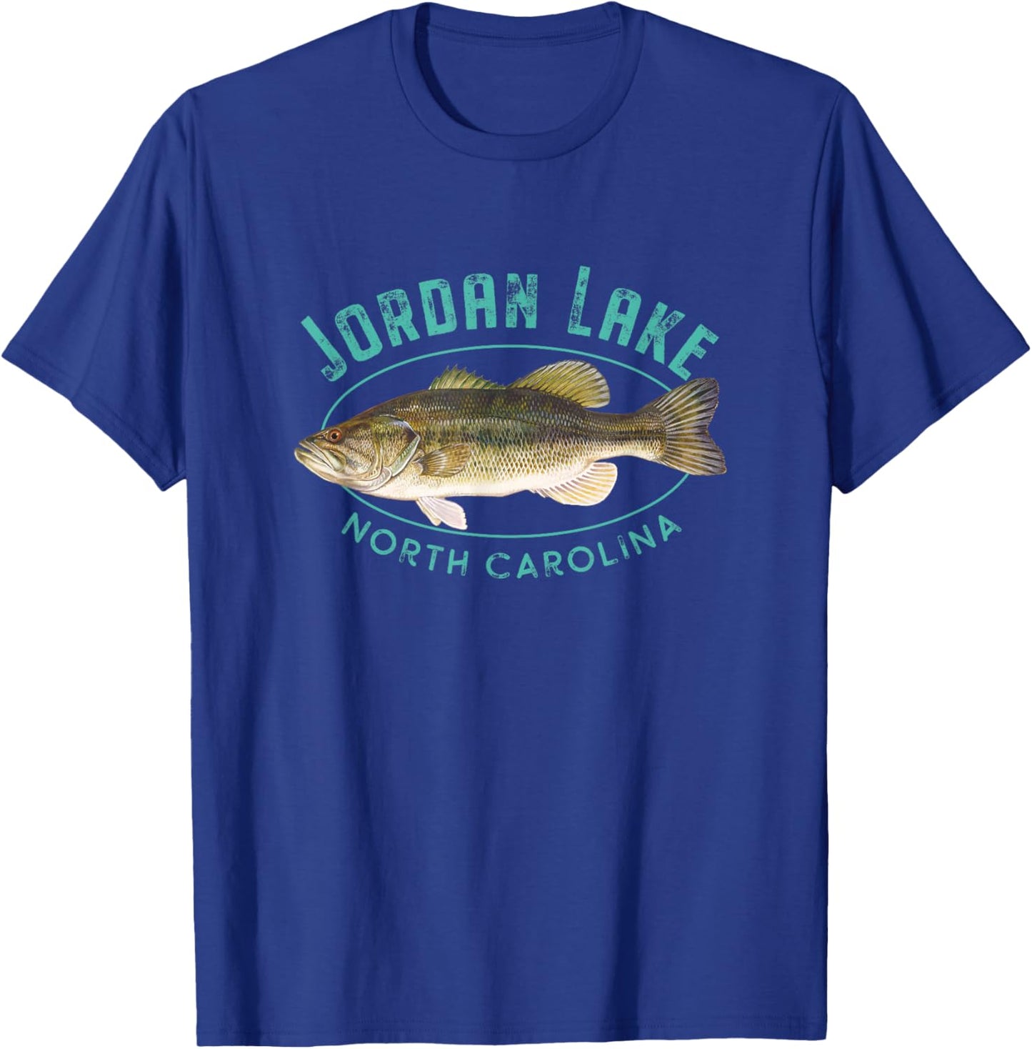 Jordan Lake North Carolina Largemouth Bass Design T-Shirt - T-Shirt | Royal