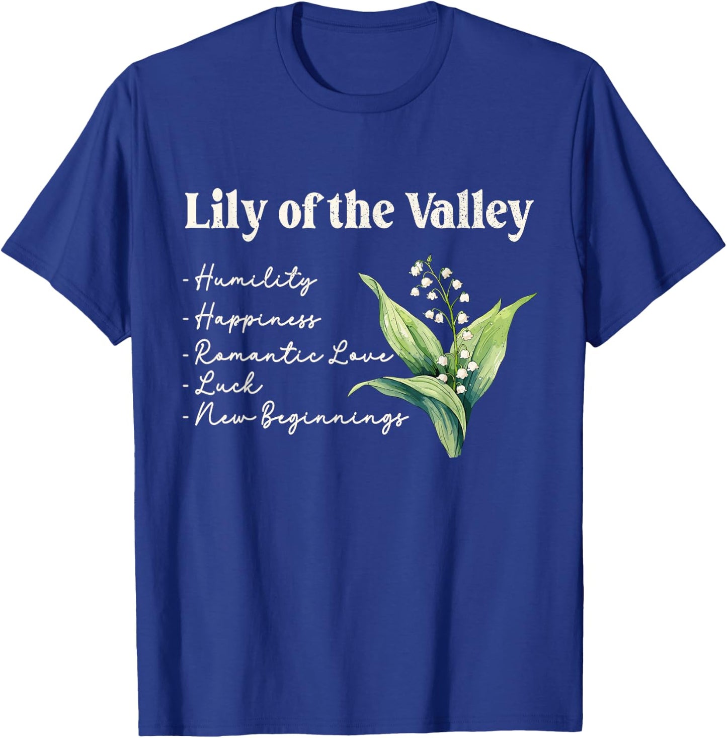 May Birth Flower Lily of the Valley | May Birthday T-Shirt - T-Shirt | Royal