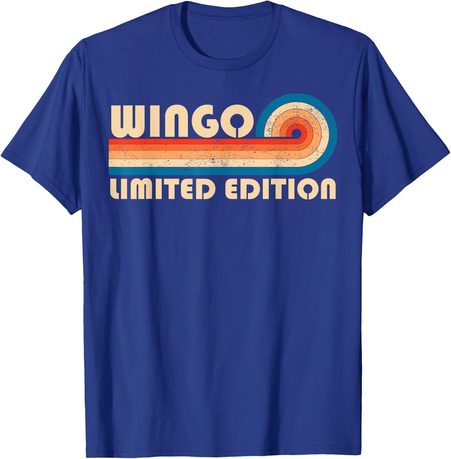 WINGO Retro 70s 80s Sunset Stripe T-Shirt - T-Shirt | Royal