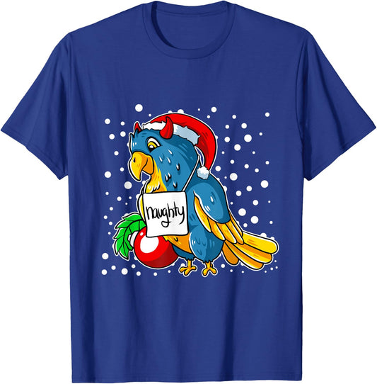 Naughty Conure Christmas Pajama Funny Parrot Bird X-Mas T-Shirt - T-Shirt | Royal
