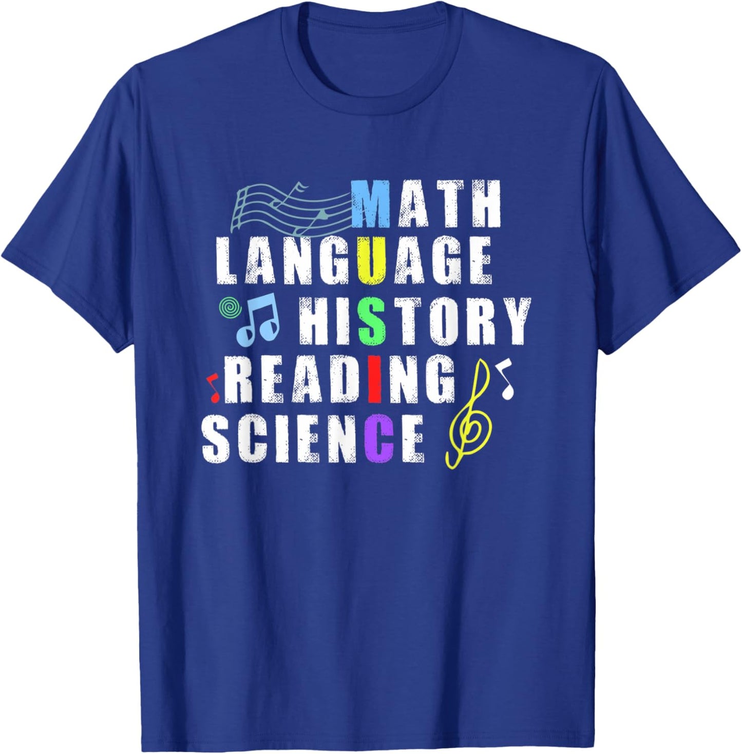 Math Language History Reading Science Music Teacher Gifts Women T-Shirt - T-Shirt | Royal